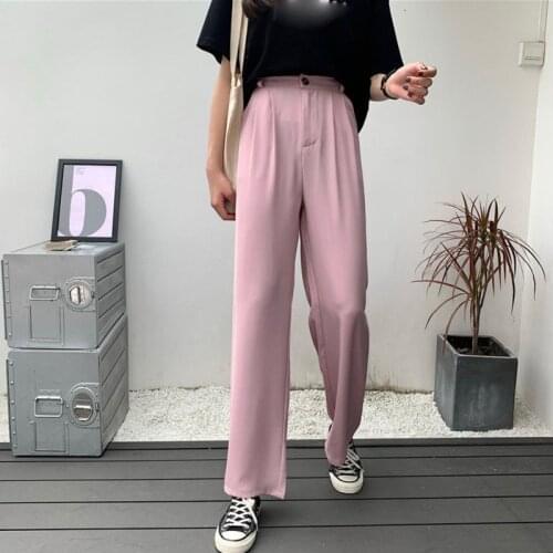 Elastic Waist Pants Women Formal Straight Trousers Plus Size High Waist Streetwear Korean Fashion Jogger Pantalones Mujer Ropa