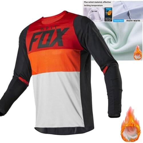 Winter off-road mountain bike downhill jersey wool fleece fleece mountain bike off-road DH fox bike locomotive shirt motorcycle