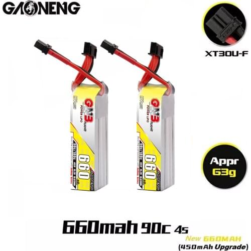 GAONENG GNB 4S 660mAh 15.2V 90C HV Lipo Battery with XT30 Plug for Beta85X Whoop Quadcopter FPV Racing Drone RC Parts