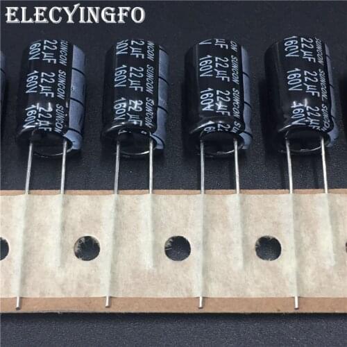 10pcs 22uF 160V22UF SUNCON(SANYO) FAZ series 10x16mm 160V22uF Low Impedance Aluminum Electrolytic Capacitor