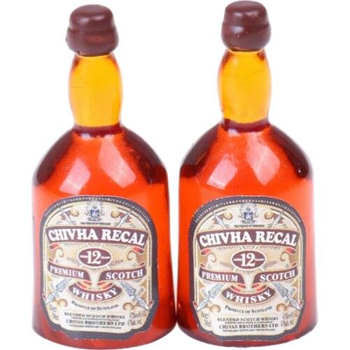 2 Pieces Set Imitation Whiskey Wine Bottle Miniature Pretend Toy Toy