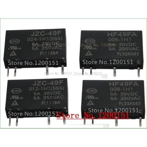 5pcs/lot JZC-49FA-005-1H1 JZC-49FA-024-1H1 JZC-49FA 005-1H1 JZC-49FA 009-1H1 JZC-49FA 012-1H1 JZC-49FA 024-1H1 5V 12V 24V
