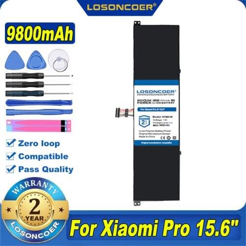 LOSONCOER 9800mAh R15B01W Battery For Xiaomi Pro 15.6" Series Notebook Laptop Battery