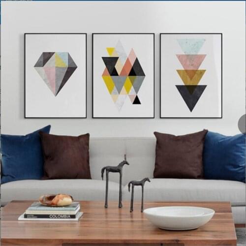 DIY 5D Sale Diamond Embroidery, Mosaic, Abstract Modern Minimalism Geometry Triptych, Full, Painting Cross Stitch