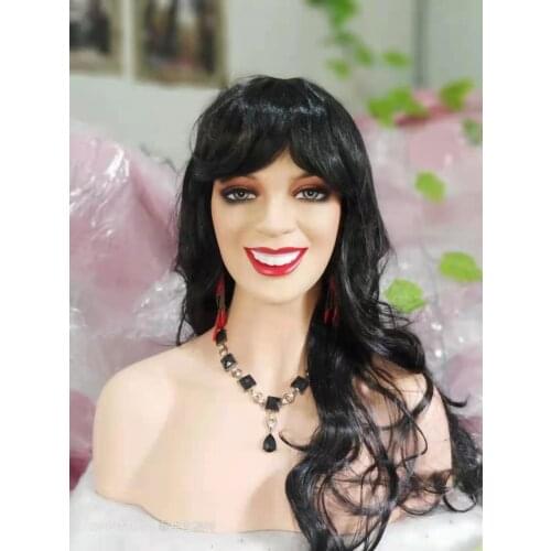 Smiling Fiberglass Mannequin Head Bust For Display