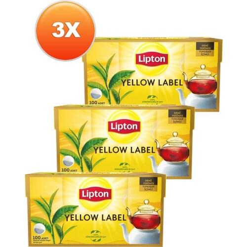 GREAT DRINK Lipton Yellow Label Teapot Tea Bag 100 x 3.2 gr - Set of 3 FREE SHİPPİNG