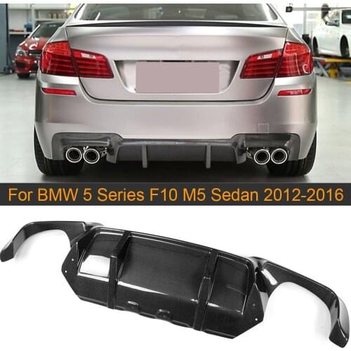 5 Series Carbon Fiber Car Rear Bumper Diffuser Lip Spoiler For BMW F10 M5 Sedan 2012 - 2017 Rear Bumper Diffuser Lip Black FRP