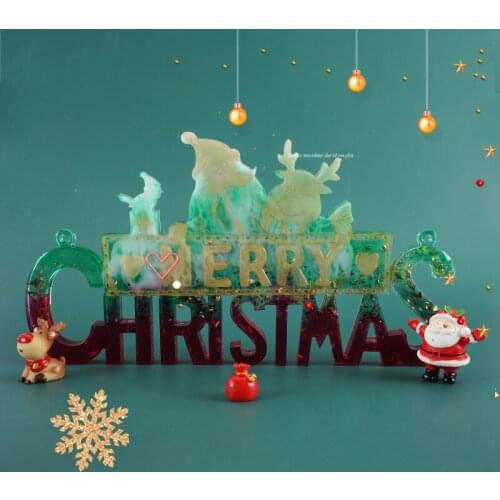 DIY Crystal Epoxy Mold Resin Mold Christmas Santa Claus Letter Listing Decoration Silicone Mold Fondant Mold Cake Tools