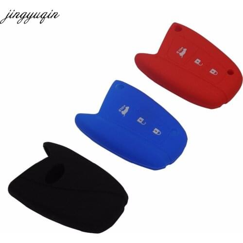 Jingyuqin For Hyundai Solaris ix35 ix45 Accent Elantra Santa Fe Accessories 3 Buttons Silicone Remote Car-Styling Key Case Cover