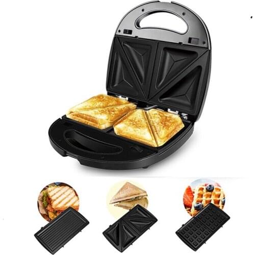 3 in 1 Electric Sandwich Maker With Detachable Non-stick Waffle And Grill Plate Press Breakfast Panini Waffle Maker Machine