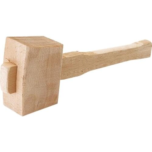 HLZS-250mm Beech Solid Carpenter Wood Wooden Mallet Hammer Handle Woodworking Tool