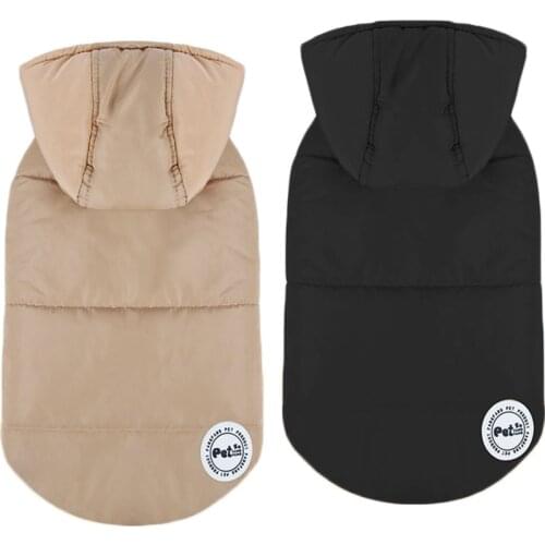 Classic Dog Clothes Warm Dog Coat Winter Warm Down Jacket For Small Medium Dogs Black Beige Hooded Coat Jacket Chihuahua Poodle