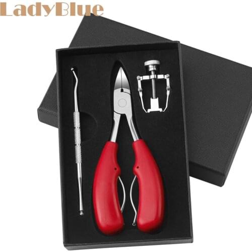 3pcs/set Nail Nipper Set Cuticle Pusher Ingrown Toenail Remover Nail Care Cuticle Trimmer Stainless Steel Nail Correction Tool