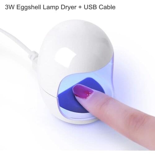 Nail Lamp Egg Shape 3W UV LED Lamp for Nail Mini Single Finger Nail Gel Polish Dryer Machine Nail Drying Art USB Manicure Tools