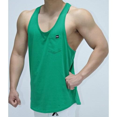 New Gym Tank Tops Mens Fitness Bodybuilding Workout Cotton Sleeveless shirt Male Casual Stringer Vest Singlet Crossfit Clothing