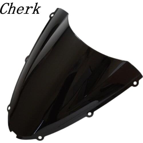 Motorcycle Black ABS Double Bubble Windshield WindScreen For KAWASAKI Ninja ZX6R ZX636 2005-2008 636 05-08