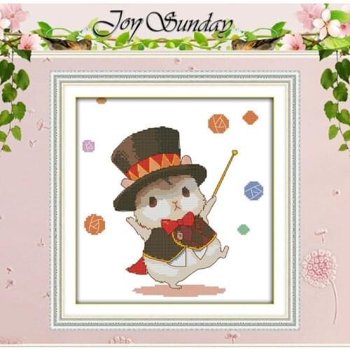 The little hamster magician Counted Cross Stitch 11CT 14CT Cross Stitch Set Wholesale Cross-stitch Kit Embroidery Needlework
