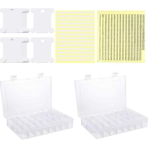 Embroidery Floss Cross Stitch Organizer Storage Box 2x 24grids 150Thread Bobbin