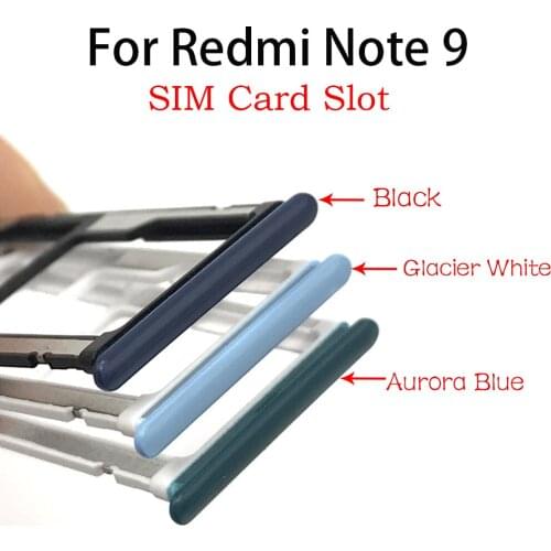 New For Xiaomi Redmi Note 9 Note9 Sim Card Reader Holder Pins Tray Slot Replacement Repair Spare Parts