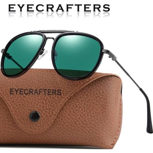 New EYECRAFTERS 2021 Fashion NEW Retro Brand Mens Womens Sunglasses Polarized Square Gradient Lens Purple UV400 Driving Glasses