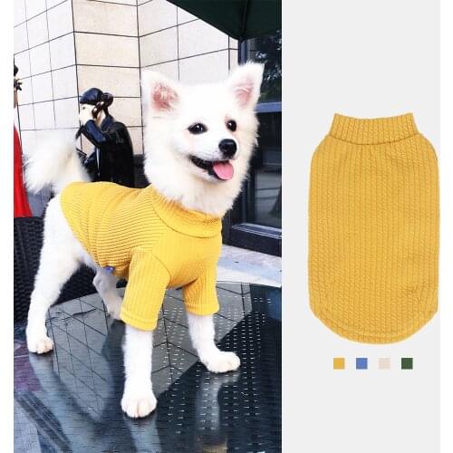 Dog Clothes Solid Color T-shirt Sweater Clothes Outer Wear Winter Bottoming Shirt Pet Clothes