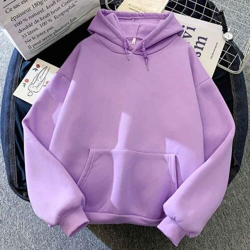 Solid Color Hoodies Sweatshirts Men Woman Fashion Solid Kawaii Hoodie Pastel Pockets Casual Streetwear Women Top Aesthetic Tops