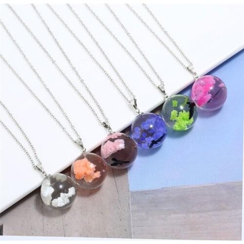 DoreenBeads Necklace For Men Women Accessories Necklace Blue Ball Cloud Glow In The Dark Party Jewelry Gift 50cm long, 1 Piece