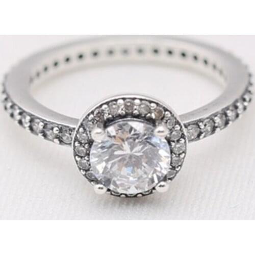 Popular And Fashion New Collection Famous Brand Big Round Stone 925 Sterling Silver Ring Free Shipping