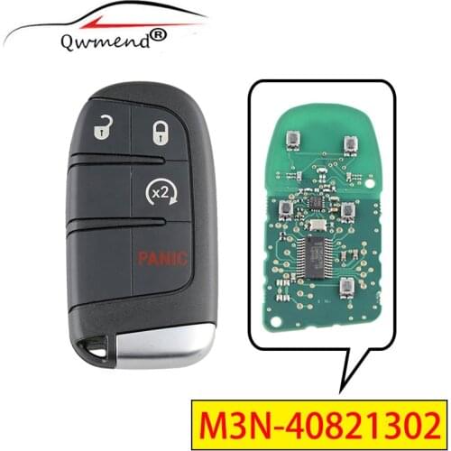 QWMEND M3N-40821302 4 Buttons Remote Smart Car Key for Chrysler Dodge Charger Journey Challenger Durango 300 433Mhz