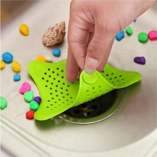 Star Silicone Sink Drain Hair Catcher Bath Stopper Plug Strainer Filter Shower For Bathroom Kitchen Toliet Bathroom Accessories