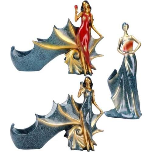 Creative Girl Wine Holder Home Decorative Figurines Ornaments Wine Bottle Rack Stand for Bar Counter Home Decor Craft