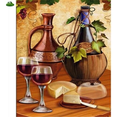 YUMEART DIY 5D Diamond Embroidery Classical Bottle Wines Rhinestones Cross Stitch Kits Oil Painting Resin Crafts Hobby Crafts