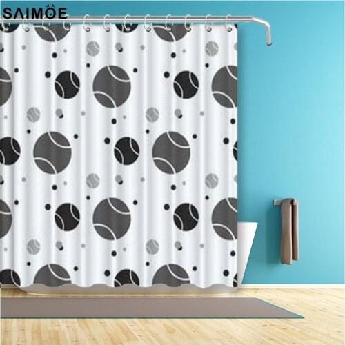 Cartoon Football Bathroom Curtain 3D Soccer Waterproof Shower Curtain Polyester Fabric Bath Curtain Kids Decor Shower Sets