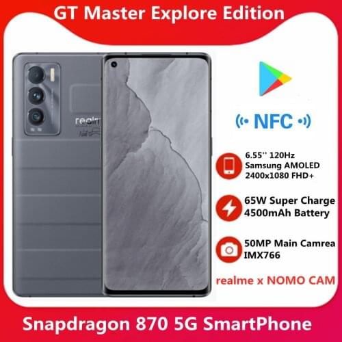 Realme GT Master Explore Edition 5G Mobile Phone Snapdragon 870 6.55" FHD+ AMOLED 120Hz 65W Charger 50MP IMX766 NOMO CAM OTA NFC