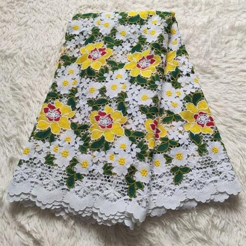 Green African Guipure lace very neat embroidery Nigerian cord lace fabric with strong stones high quality 5 yards yayue016