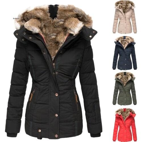 Womens Winter Coats Lapel Button Long Trench Coat Warm Thick Jacket Ladies Overcoathooded Outwear
