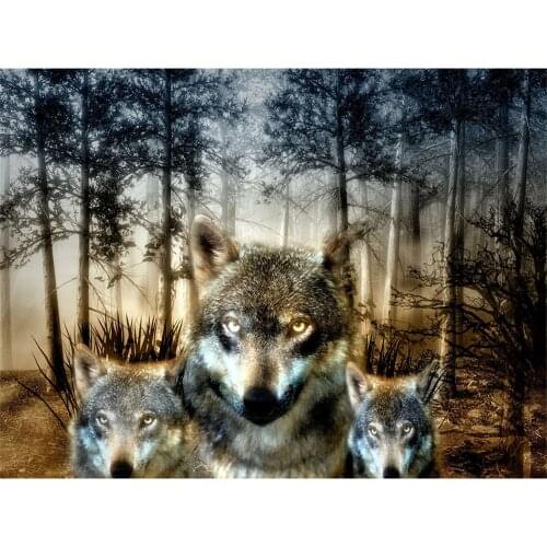 Animal Wolf Printed 11CT Cross Stitch Kit Embroidery DMC Threads Handmade Painting Hobby Craft Counted Home Gift