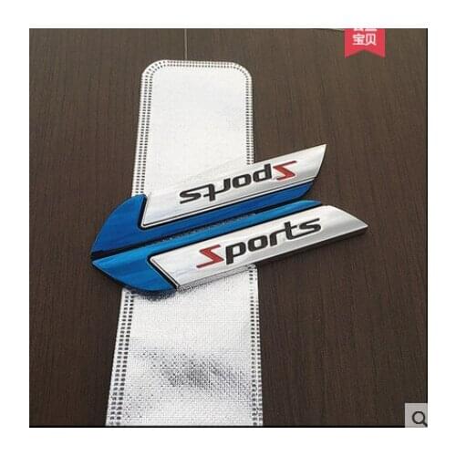1Pair Blue Metal Sport Racing Auto Trunk Tailgate Emblem Badge Decals Sticker Car Accessories
