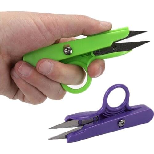 1 Piece 12cm Length Mini Random Color Yarn Spring Yarn Cutter Cross Stitch Thread Cutter Finger Loop Yarn Cutter DIY Crafts