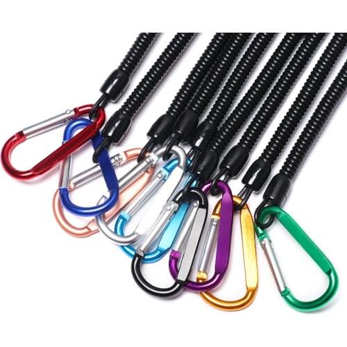 1PCS Keychain Tactical Retractable Spring Elastic Rope Security Gear Tool Hiking Camping Anti-lost Phone For Outdoor Hiking Camp
