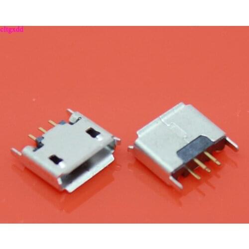 10pcs Vertical MICRO mini USB 5pin female seat 180 degrees no side Flat mouth without curling side Direct plug-in USB 5 pin