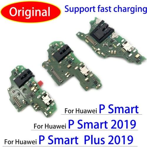 100% Original USB Charging Port Dock Connector Flex Cable For Huawei P Smart Plus 2019 With Microphone Board