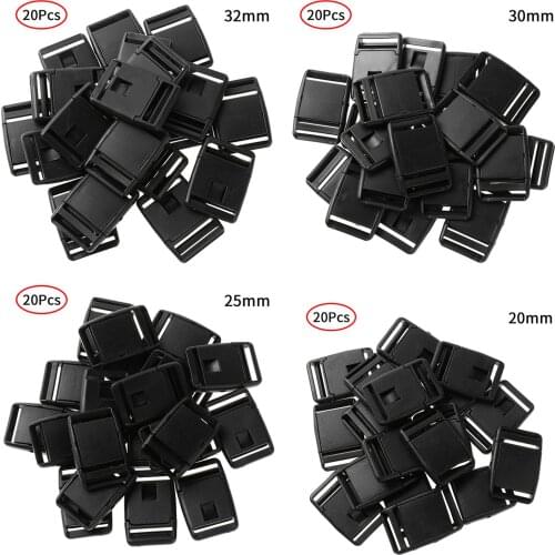 20Pc Flat Pressing Bag Buckles Travel Backpack Fixed Strap Clasps Plastic Adjusting Opening Buttons Luggage Waist Belt Fasteners