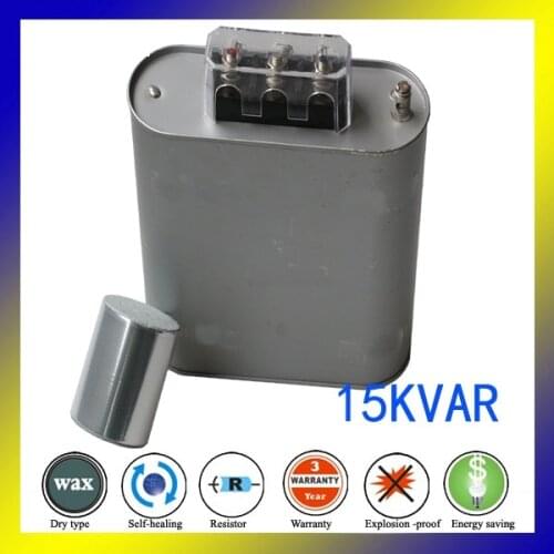 440v 15KVAR 3 phase low voltage shunt power capacitor for power factor correction device capacitor bank function