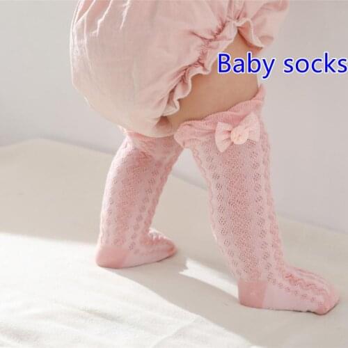 3 Pairs Newborn Baby Girl Socks Lace Baby Knee Socks Anti Slip Cotton Socks Boys Girls Summer Stockings 0-5 Years Old Optional