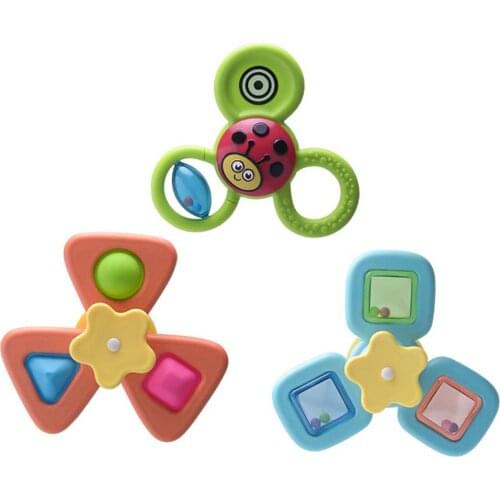 3pcs Cute Cartoon Baby Decompression Attention Suction Cup Rotary Toy Baby Rotary Rotary Baby Gyro Bathroom Toy