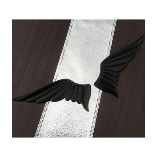 3D Black Auto Stickers Metal Angel Eagle Wings Badge Emblem Decal Motorcycle Modified Car Accessories