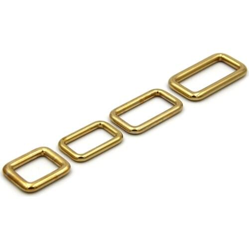 Seamless Rectangle Loop Brass Rectangular Ring Slide Buckle Strap Adjuster Slider Leathercraft Hardware