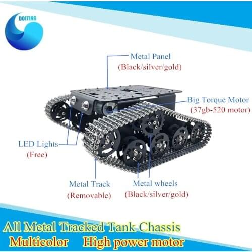 All-metal Robot Tank Chassis Metal Intelligent Crawler Tank Chassis Aluminum Alloy Frame DIY Assembly Kit Arduino Development
