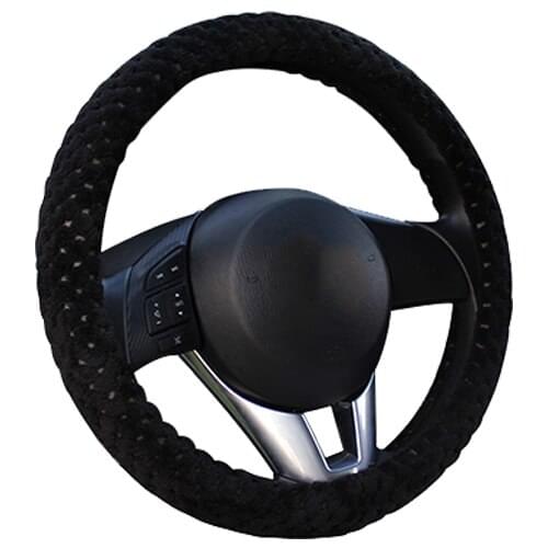 Winter Car Steering Wheel Cover/Universal Soft Warm Plush Covers for steering women men girl car interior black